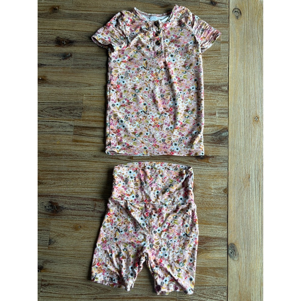 Lou Lou and Company Pink Floral Top and Shorts Set Kids 3T